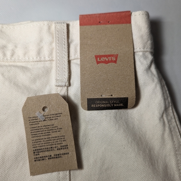 NEW-  Womens Levi's A-line Button Front Mini Skirt Today is the Day White - Picture 7 of 8